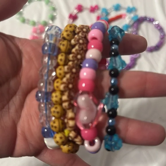 Kandi bracelet hand made pony bead bracelet lot of 15 piece - Picture 2 of 4